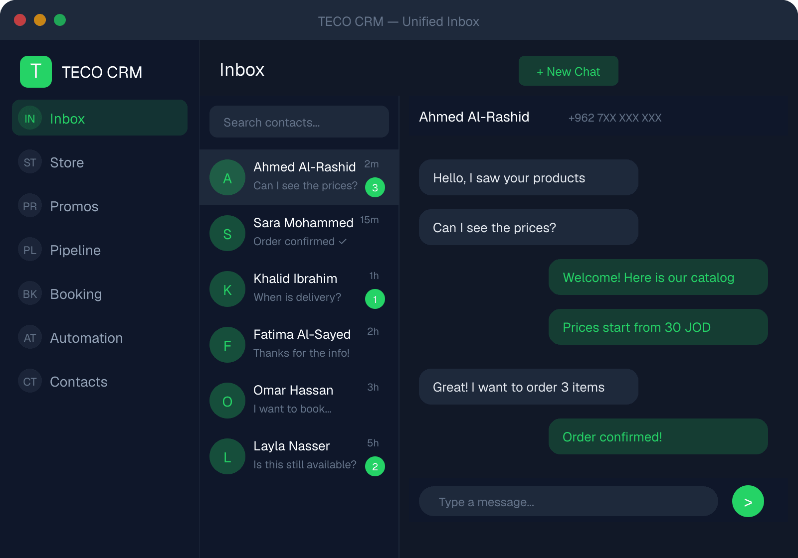 TECO CRM Unified Inbox